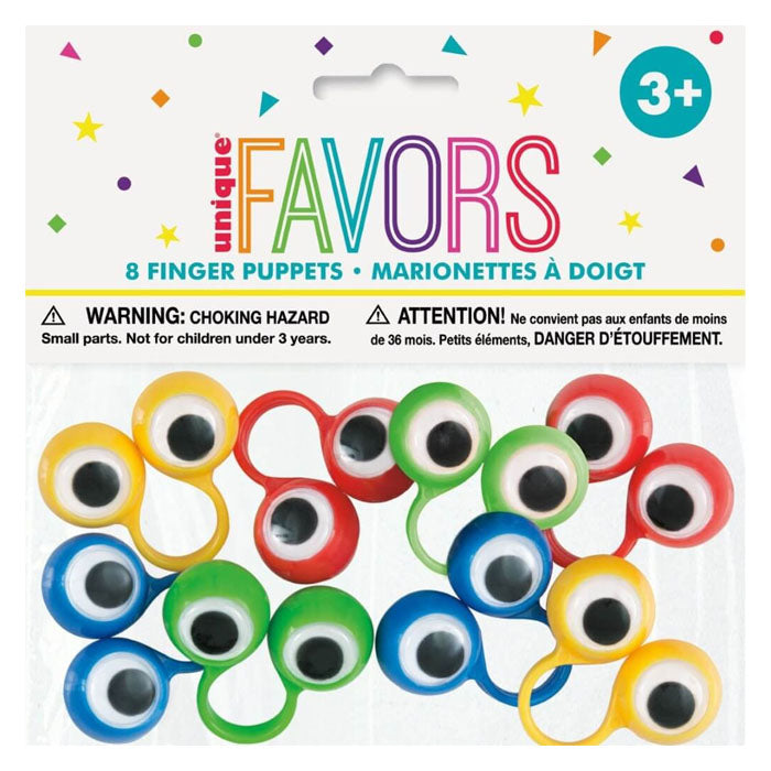 8pk Monster Finger Puppets