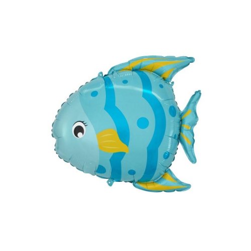 59cm Blue Fish Foil Balloon