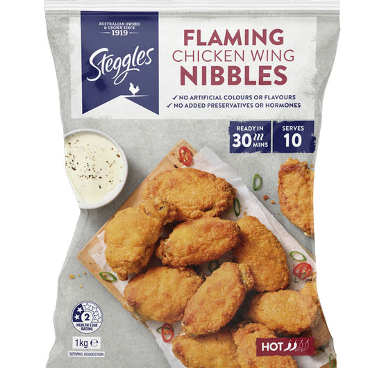 Steggles Flaming Chicken Wing Nibbles 1kg