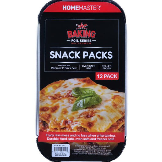 Foil Baking Trays with Lids – Snack Pack (12 Pack)