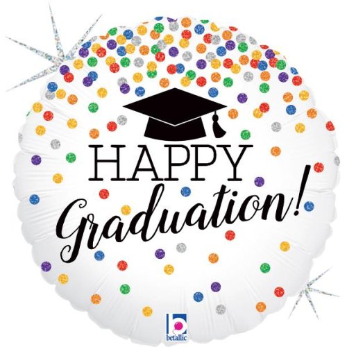 Glitter Graduation Balloon 18"
