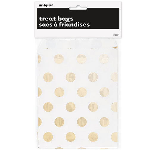 Patterned Paper Treat Bags | Gold, Rose Gold or Silver Dots
