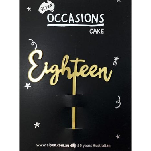 Eighteen cake topper | The French Kitchen Castle Hill