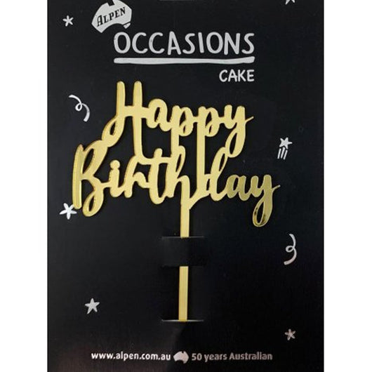Happy Birthday Cake Topper | The French Kitchen Castle Hill | Gold