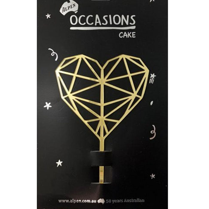 Cake Topper | Gold Heart