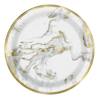 Marble Gold Foil Stamped Paper Plates – 10 Pack (23cm / 9
