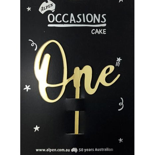 Acrylic Cake Topper | The French Kitchen Castle Hill | Gold One
