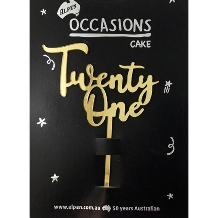 Twenty One cake topper | The French Kitchen Castle Hill
