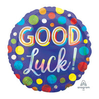 Good Luck blue dots balloon 18
