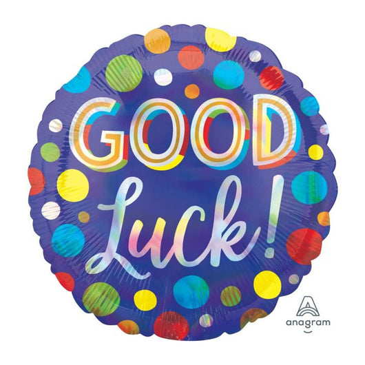 Good Luck blue dots balloon 18