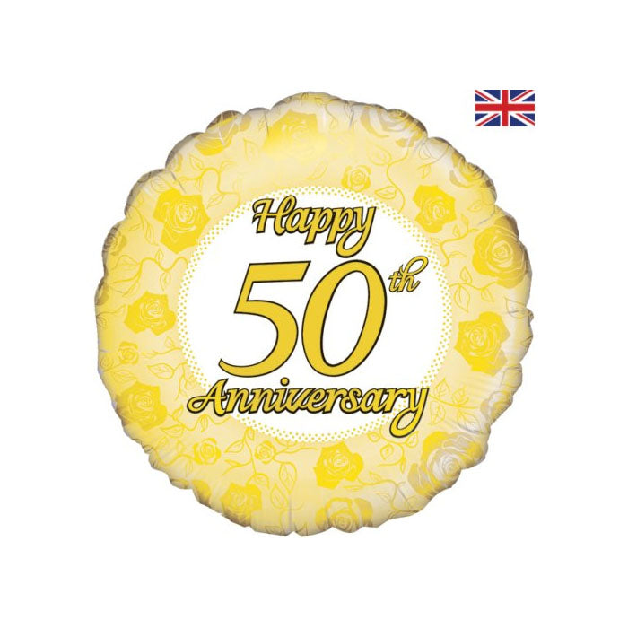 Gold 50th Anniversary Foil Balloon – 18 Inch