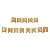 Brown Kraft Happy Birthday Pennant Banner