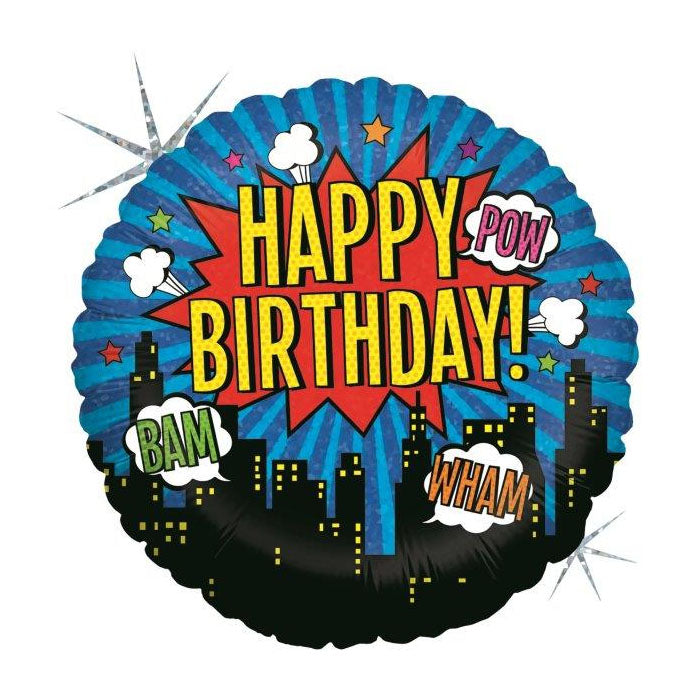 Superhero Happy Birthday Foil Balloon – 18"