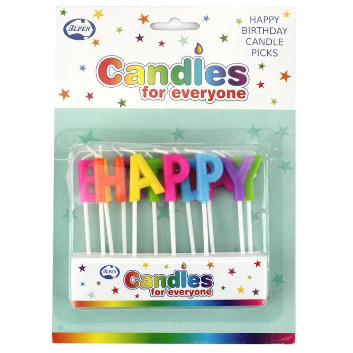 Rainbow Happy Birthday Candle Picks