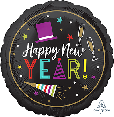 Happy New Year Foil Balloons | 45cm