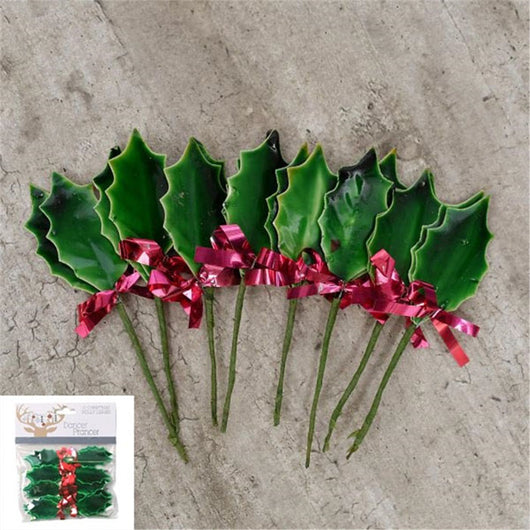 10pk Christmas Holly Leaves | The French Kitchen Castle Hill