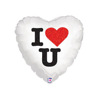 I Heart You Foil Balloon White background | The French Kitchen Castle Hill 