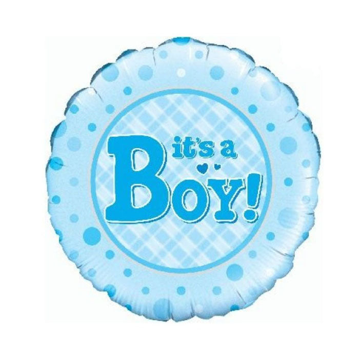 Blue Round "It’s a Boy" Foil Balloon – 45cm