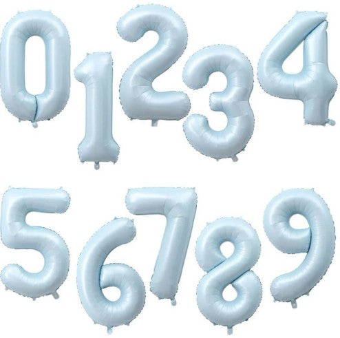 Matte Pastel Blue Jumbo Number Foils