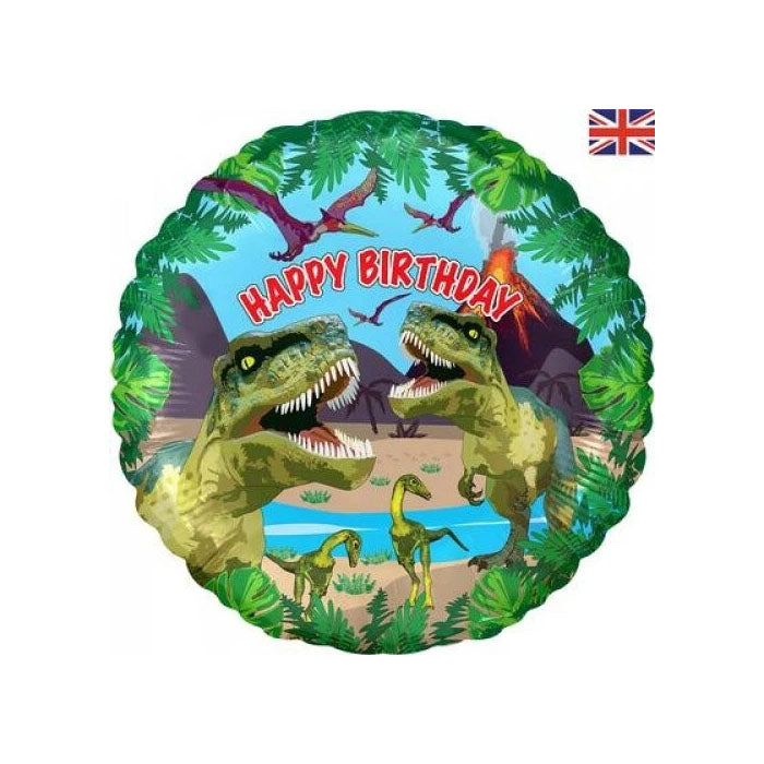 Jurassic Dinosaur Happy Birthday Foil Balloon – 18"