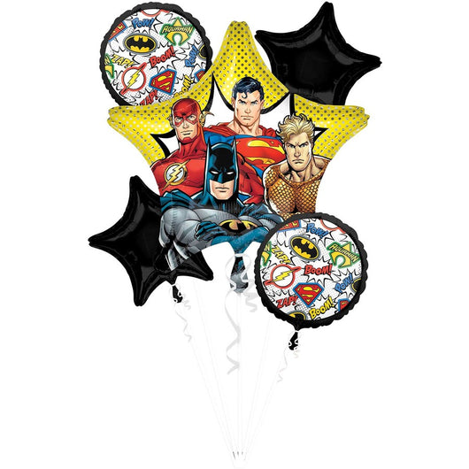 Justice League Balloon Bouquet 5pk