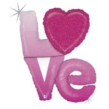 Holographic Love Shaped Foil Balloon 39"
