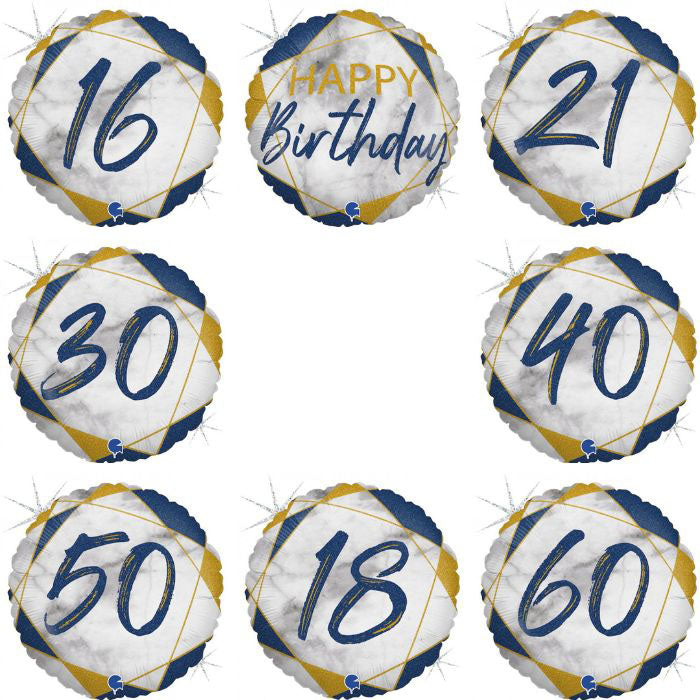 Blue Marble Milestone Birthday | 18" Foil Balloon