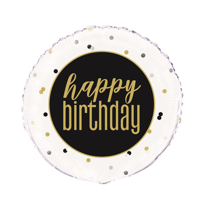 Metallic "Happy Birthday" Foil Balloon – 45cm (18")
