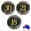 Sparkling Fizz Black & Gold Holographic Foil Balloon – 45cm