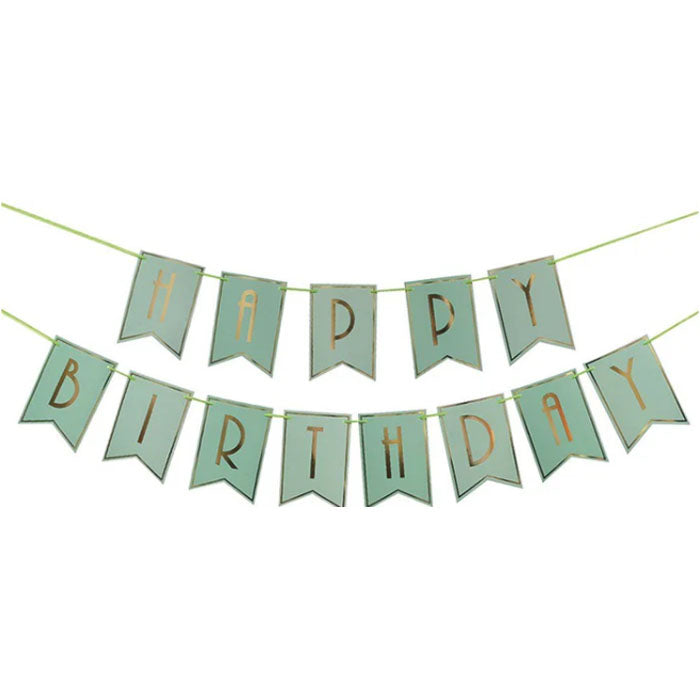 Happy Birthday Bunting | Mint and Gold