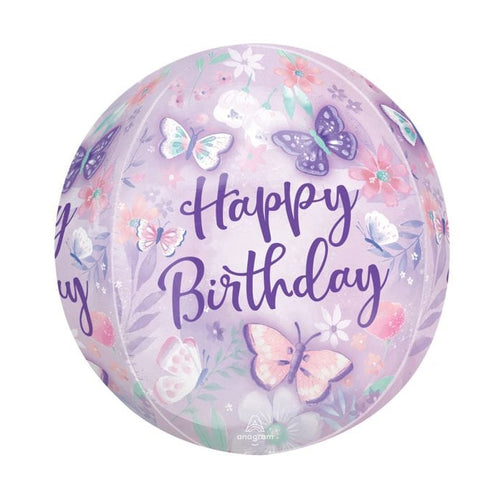 Butterfly Happy Birthday Foil Orbz | The French Kitchen Castle Hill