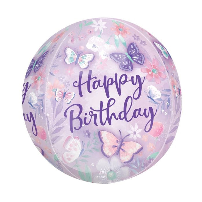 Butterfly Happy Birthday Foil Orbz
