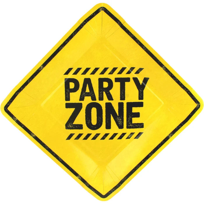 Construction Party Zone Plates 8pk