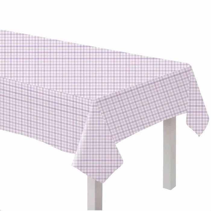 Pastel Purple Gingham Table Cover