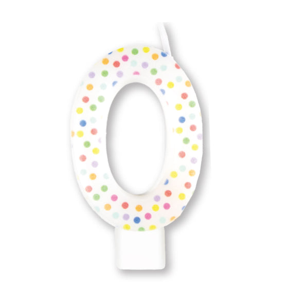 Anagram Small Number Candle | Rainbow Polka Dots