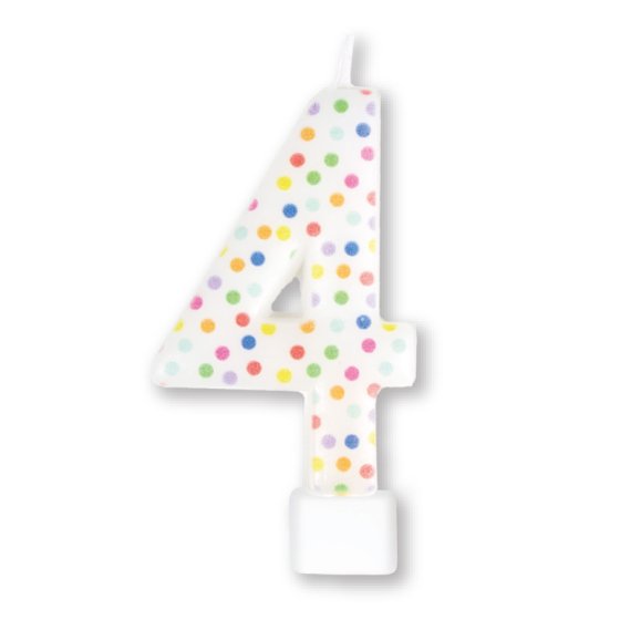 Anagram Small Number Candle | Rainbow Polka Dots