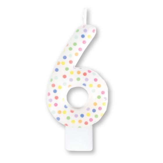 Anagram Small Number Candle | Rainbow Polka Dots