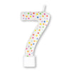 Anagram Small Number Candle | Rainbow Polka Dots