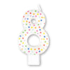 Anagram Small Number Candle | Rainbow Polka Dots