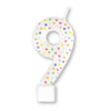 Anagram Small Number Candle | Rainbow Polka Dots