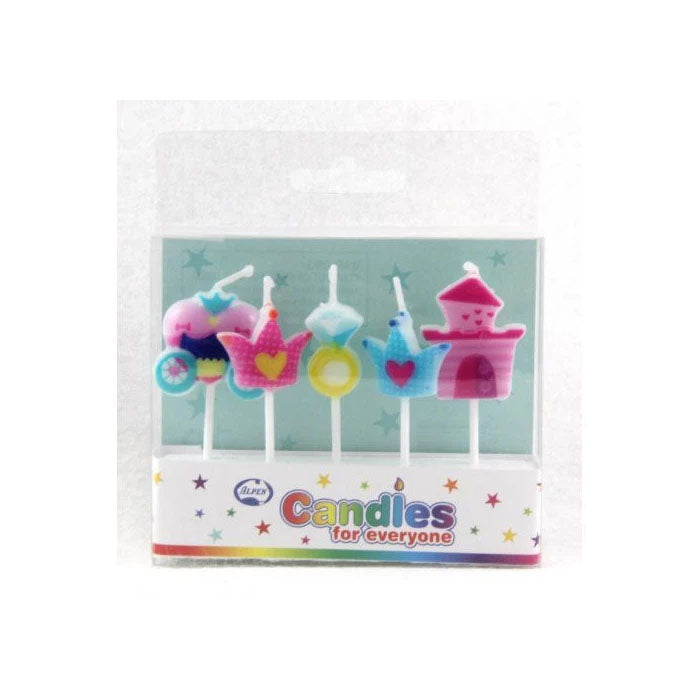 Novelty Shape Candles Princess 5pk