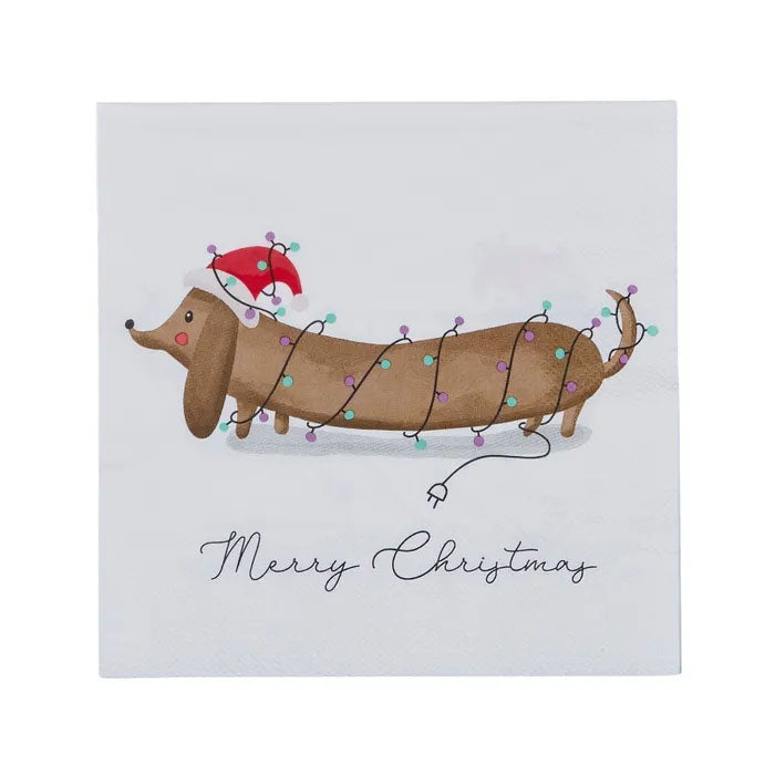 Christmas Dachshund Napkin