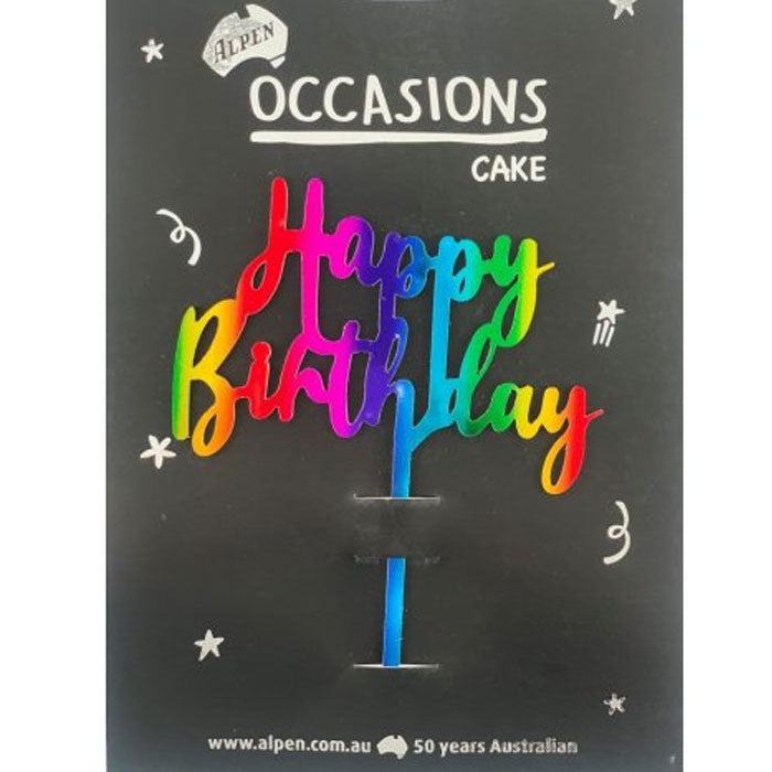 Happy Birthday Cake Topper | The French Kitchen Castle Hill | Rainbow