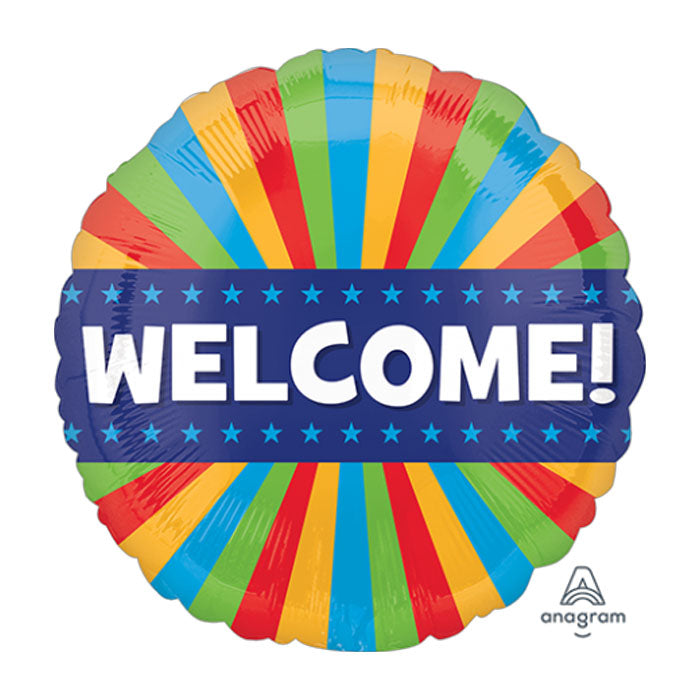 Anagram 45cm Round "Welcome!" Foil Balloon