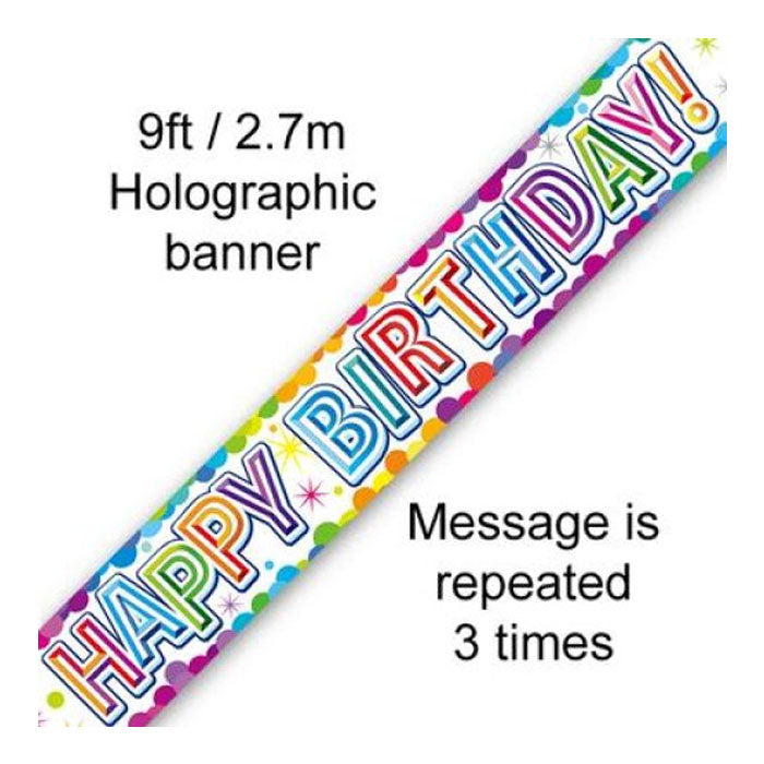 50's Retro Foil Party Banner - 25 Foot Rock & Roll Decorations