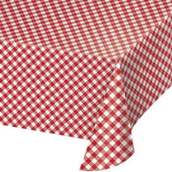 Red Gingham Paper Table Cover