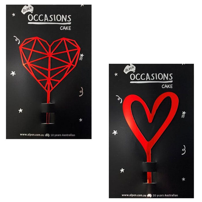 Acrylic Cake Topper | Red Heart | The French Kitchen Castle Hill