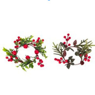 Berry Leaf Candle Wreath