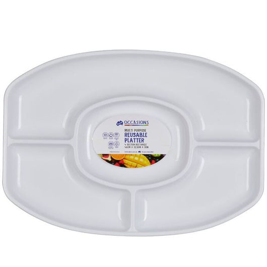 4-Section Reusable Serving Platter – 46cm x 32.5cm
