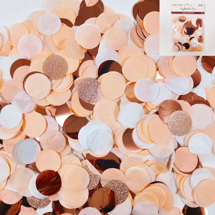 Rose Gold & White Paper Confetti